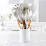 Kitchen Cooking Utensils Set,11pcs Non-Stick Silicone Cooking Kitchen Utensils Spatula Set with Holder, Wooden Handle Silicone In Australia - Darrahopens