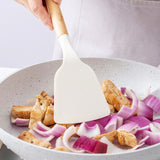 Kitchen Cooking Utensils Set,11pcs Non-Stick Silicone Cooking Kitchen Utensils Spatula Set with Holder, Wooden Handle Silicone
