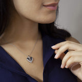 Angel Wing Necklaces for Women,Heart Necklaces for Women,Teen Girls and Mom Gifts, Cubic Zirconia Angel Wing Heart Pendant Charm