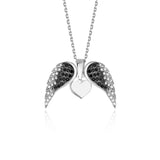 Angel Wing Necklaces for Women,Heart Necklaces for Women,Teen Girls and Mom Gifts, Cubic Zirconia Angel Wing Heart Pendant Charm