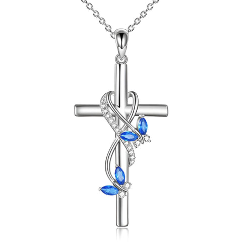 Flower Cross Necklace Carnation/Rose/Lily/Daisy Cross Necklace Birth Flower Jewelry for Women Girls hope In Australia - Darrahopens