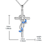 Flower Cross Necklace Carnation/Rose/Lily/Daisy Cross Necklace Birth Flower Jewelry for Women Girls hope