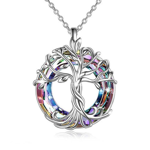 Necklace Tree of Life with Shining Crystal Sweet Female Friendship Jewelry Gift Sister Bestfriend Girlfriends Necklace Tree
