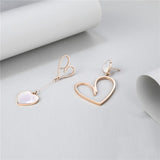 Rose Gold Hypoallergenic Stainless Steel Dangle Drop Earrings Dangling, Cute Asymmetrical Earrings, Gift Valentine's Day （2pcs）