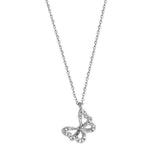 Butterfly Necklace for Women Silver Chain Necklaces Butterfly Pendant Necklace Rhinestone Butterfly Necklace