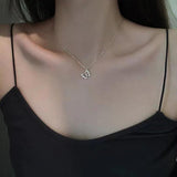 Butterfly Necklace for Women Silver Chain Necklaces Butterfly Pendant Necklace Rhinestone Butterfly Necklace