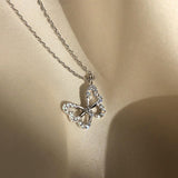 Butterfly Necklace for Women Silver Chain Necklaces Butterfly Pendant Necklace Rhinestone Butterfly Necklace In Australia - Darrahopens