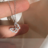 Butterfly Necklace for Women Silver Chain Necklaces Butterfly Pendant Necklace Rhinestone Butterfly Necklace
