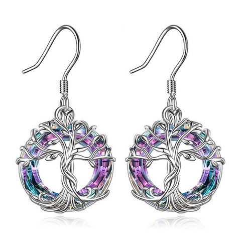 Tree of Life Earrings Family Tree Dangle Drop Hooks Earrings with Crystal Birthday Anniversary Christmas Mothers Day Jewelry Gifts In Australia - Darrahopens