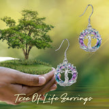 Tree of Life Earrings Family Tree Dangle Drop Hooks Earrings with Crystal Birthday Anniversary Christmas Mothers Day Jewelry Gifts In Australia - Darrahopens
