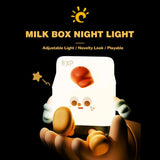 Milk Box Night Light, Fun Night Lamp for Kids, Dimmable Touch Contral Rechargeable Silicone Nursery Lamp, NightLights for Toddler In Australia - Darrahopens