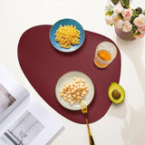 Placemats Set of 4 for Dining Table, Wine Red Leather Table Mats Place Mats Wipeable Washable Placemats for Kitchen Dining Table