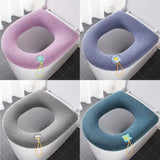 4 PackThicker Soft Bathroom Warmer Handle Toilet Seat Cover Pad Stretchable Washable and Easy Installation Cushioned Lid Seat In Australia - Darrahopens