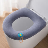 4 PackThicker Soft Bathroom Warmer Handle Toilet Seat Cover Pad Stretchable Washable and Easy Installation Cushioned Lid Seat