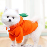 Warm Dog Winter Clothes Cute Fruit Dog Coat Hoodies Fleece Pet Dogs Costume Jacket for Bulldog (Orange M)