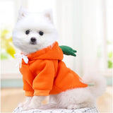 Warm Dog Winter Clothes Cute Fruit Dog Coat Hoodies Fleece Pet Dogs Costume Jacket for Bulldog (Orange M)