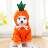 Warm Dog Winter Clothes Cute Fruit Dog Coat Hoodies Fleece Pet Dogs Costume Jacket for Bulldog (Orange M)