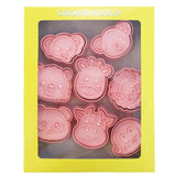 8 PCS Animal Cookie Cutters 3D Forest Animal Embossing Cutters for Baking DIY Baking Tools(Animal Head ,8) In Australia - Darrahopens