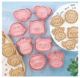 8 PCS Animal Cookie Cutters 3D Forest Animal Embossing Cutters for Baking DIY Baking Tools(Animal Head ,8)
