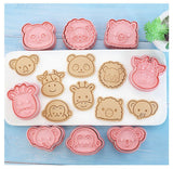 8 PCS Animal Cookie Cutters 3D Forest Animal Embossing Cutters for Baking DIY Baking Tools(Animal Head ,8)