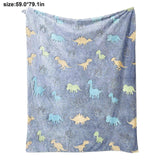 Glow in The Dark Throw Blanket, Dinosaurs Blanket for Boys, Luminous Kids Blanket, Soft Blankets for Birthday Christmas