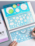 3 Pcs Multifunctional Geometric Ruler for Drawing Tools School Supplies Rulers Versatile Measuring Tool: Clear Geometric Ruler