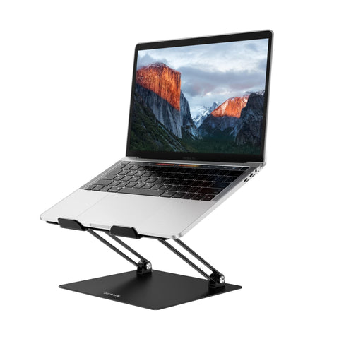 Aluminum Laptop Stand, Ergonomic Adjustable Notebook Riser Holder Computer Stand Compatible with 10-14" Laptops, Black