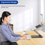 Aluminum Laptop Stand, Ergonomic Adjustable Notebook Riser Holder Computer Stand Compatible with 10-14" Laptops, Black