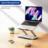 Aluminum Laptop Stand, Ergonomic Adjustable Notebook Riser Holder Computer Stand Compatible with 10-14" Laptops, Black