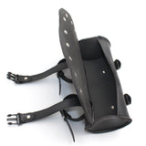 Motorcycle Handlebar Bag, Motorcycle Fork Tool Bag Motorcycle Tool Bag With 2 Straps Leather Black Universal for Motorcycle Front