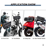 Motorcycle Handlebar Bag, Motorcycle Fork Tool Bag Motorcycle Tool Bag With 2 Straps Leather Black Universal for Motorcycle Front In Australia - Darrahopens