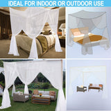4 Corner Post Canopy Bed Curtain Queen, Bed Canopy Curtains Twin, King Bed Canopy Curtains for Decor Cribs, Adult Bedroom Bed Kids