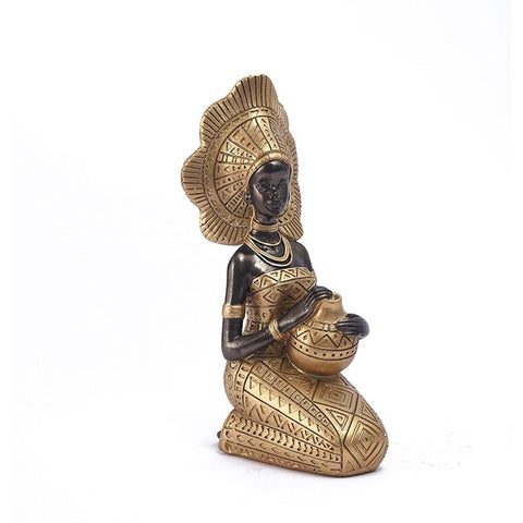 African Girl Exotic Figurine Lady Women Tribal Figurines Ornament Decorative Statue Home Decorations Resin Figurine （2pcs） In Australia - Darrahopens