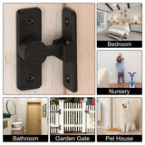 Door Lock Latch, 90 Degree Sliding Barn Door Locks, Barn Door Lock Latch Hardware, Flip Door Locks for Barn, Gate,Window, Black In Australia - Darrahopens