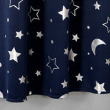 Navy Blue Star Blackout Curtains for Boys Nursery Panel Sets, Space Theme Kids Curtains Room Darkening Noise Cancelling Window