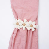 Curtain 2pcs Cute Flower Curtain Ties Decorative Rope for Bedroom Window Treatment Tiebacks Flower (Creamy White)