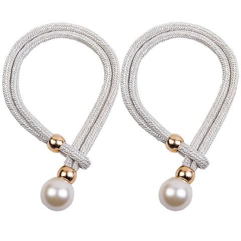 Curtain Tieback, 2 Pack Big Pearl Curtain Ties Rope, Adjustable Pull-Out Rope Curtain Holdbacks, Decoration No Punching Required In Australia - Darrahopens