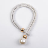 Curtain Tieback, 2 Pack Big Pearl Curtain Ties Rope, Adjustable Pull-Out Rope Curtain Holdbacks, Decoration No Punching Required