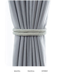 Curtain Tieback, 2 Pack Big Pearl Curtain Ties Rope, Adjustable Pull-Out Rope Curtain Holdbacks, Decoration No Punching Required