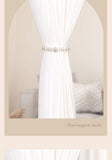 2pcs Magnetic Curtain Tiebacks, Gold White Curtain Tiebacks Decorative Drape, Durable Curtain Holdback Pearl Drapes Tiebacks