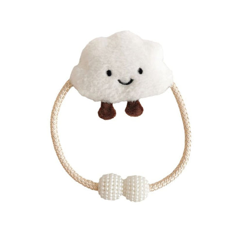 2 Pack Curtain Clip Tie Rope, Cloud Curtain Tie Cloud Modern Curtain Rope Ties with Bead Balls, Curtain Hooks and Hooks for Girls