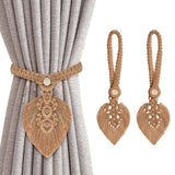 2Pcs Curtain Tiebacks Handmade,Curtain Ties with One Natural Wooden Bead,Curtain Tiebacks Curtain Ties for Drapes Rural Decorative In Australia - Darrahopens