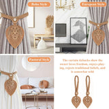 2Pcs Curtain Tiebacks Handmade,Curtain Ties with One Natural Wooden Bead,Curtain Tiebacks Curtain Ties for Drapes Rural Decorative In Australia - Darrahopens