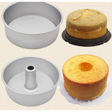 Set of  Pieces Food Cake Pan Aluminum Non-Stick Round Chiffon Cake Baking - 8 inch with Removable Bottoms