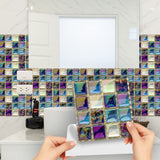30pcs Self-Adhesive Simulation Mosaic Tile Stickers Floor Stickers Bathroom Kitchen Oil-Proof Wall Sticker