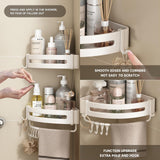 Shower Corner Shelf 2 Pack Shower Organizer Corner No Drilling Required, Aluminum Basket Shampoo Kitchen (Triangle Basket)