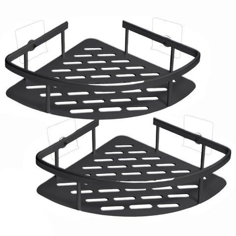 2pcs Bathroom Shelves Corner Shower Caddy Rack Wall Mounted No Drilling Storage Basket for Home Toilet Kitchen (Triangle) In Australia - Darrahopens