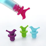 Little Bird Wine Bottle Stopper, Silicone Reusable Beverage Bottle Stopper, Decorate Wine Outlet Cap, Cute Wine Toppers,Set of 4