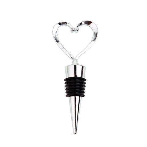 Decorative Beverage Cork Topper Saver, Metal with Reusable Rubber Plug, for Wedding Favors, Party - Love Design Heart Shape In Australia - Darrahopens