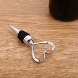 Decorative Beverage Cork Topper Saver, Metal with Reusable Rubber Plug, for Wedding Favors, Party - Love Design Heart Shape